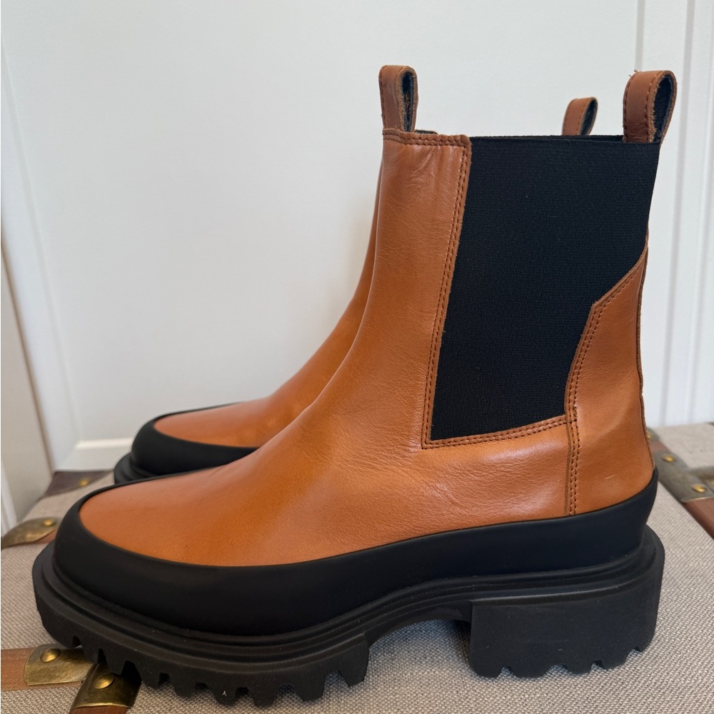 NWOB ALL SAINTS HARLEE CHELSEA BOOT LUG SOLE CHESTNUT 39 9 $299 - Picture 3 of 6